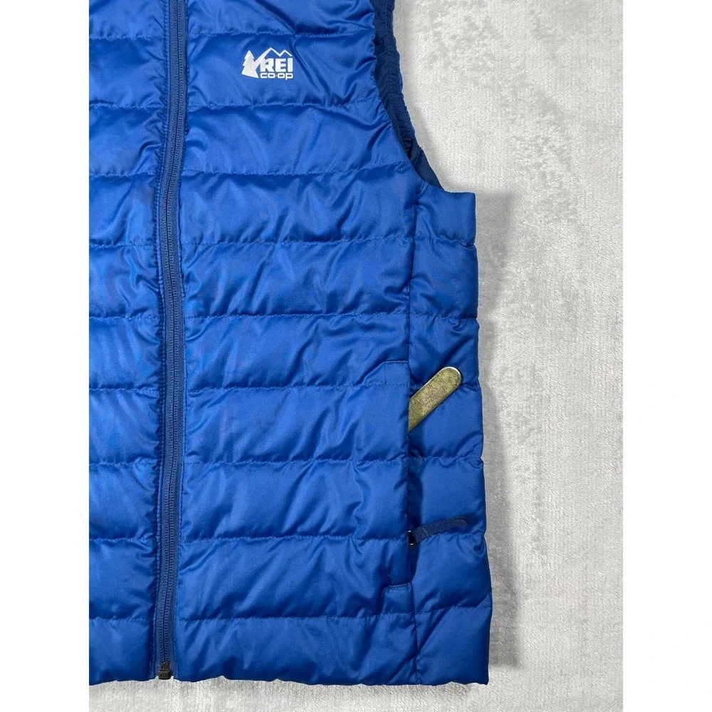 REI Co-op Down Puffer Vest Kids Medium 10-12 Blue Packable Lightweight